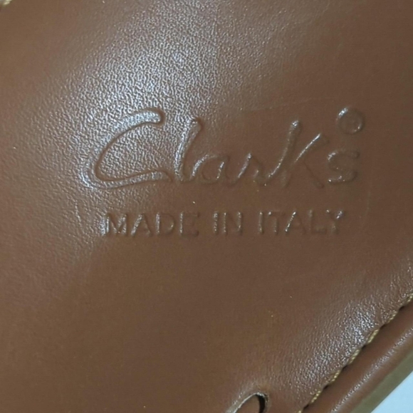 Clarks Thong Sandals Women's 10M Camel Brown Italian Leather Shoes - Picture 5 of 7